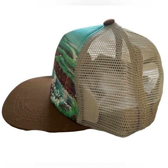 NEW Living the Dream MAUI Snapback Hat Cap w/ Brown Flat Bill Unisex One Size - Picture 4 of 7